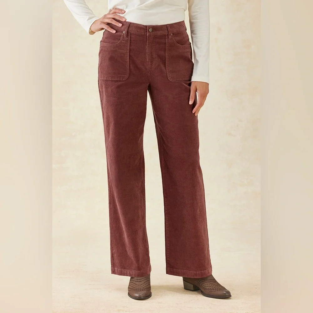 Women's Brown Corduroy Pants - Picture 3 of 9